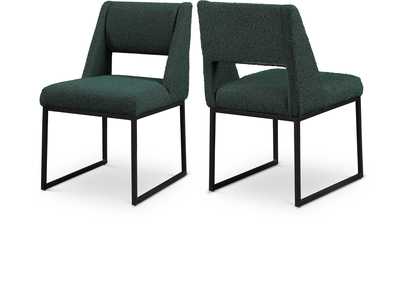 Image for Jayce Green Boucle Fabric Dining Chair Set of 2