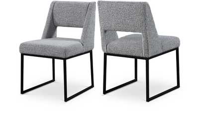 Image for Jayce Grey Boucle Fabric Dining Chair Set of 2