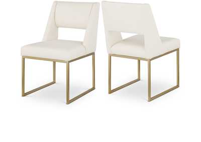 Image for Jayce Cream Faux Leather Dining Chair Set of 2