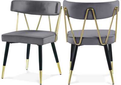 Image for Rheingold Grey Velvet Dining Chair Set of 2