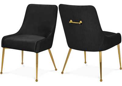 Image for Ace Black Velvet Dining Chair Set of 2