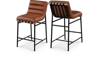 Image for Burke Cognac Faux Leather Counter Stool