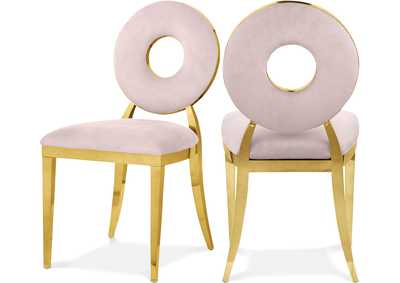 Image for Carousel Pink Velvet Dining Chair Set of 2