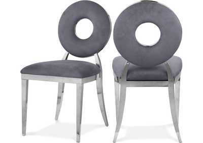 Image for Carousel Grey Velvet Dining Chair Set of 2