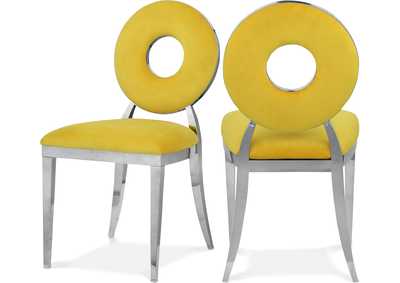 Image for Carousel Yellow Velvet Dining Chair Set of 2