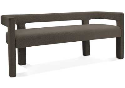 Athena Brown Boucle Fabric Bench