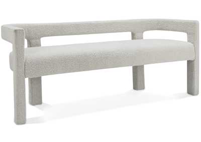 Athena Cream Boucle Fabric Bench