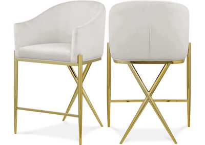 Image for Xavier Cream Velvet Counter Stool