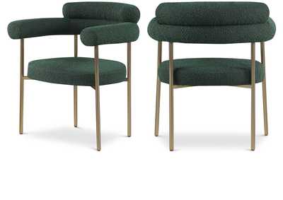 Image for Blake Green Boucle Fabric Dining Chair Set of 2