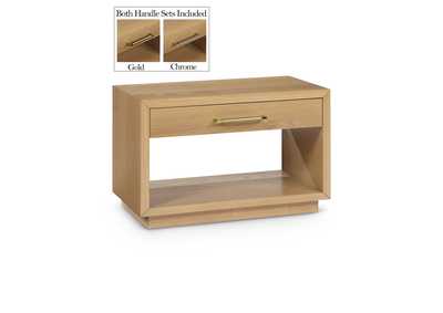 Avery Oak Wood Veneer Night Stand