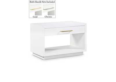 Avery White Wood Veneer Night Stand