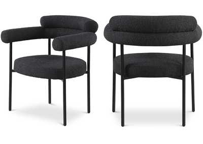 Image for Blake Black Boucle Fabric Dining Chair Set of 2