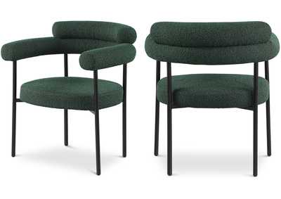 Image for Blake Green Boucle Fabric Dining Chair Set of 2