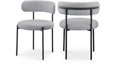 Image for Beacon Grey Boucle Fabric Dining Chair Set of 2