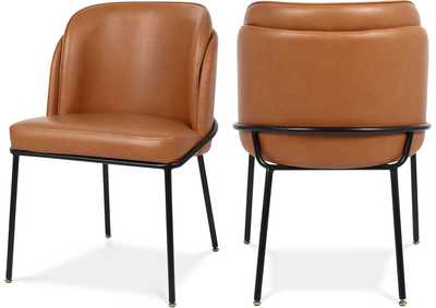 Image for Jagger Cognac Faux Leather Dining Chair Set of 2