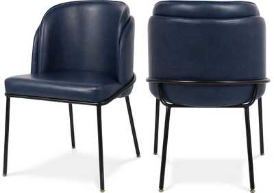 Image for Jagger Navy Faux Leather Dining Chair Set of 2