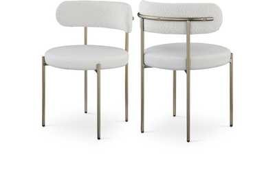 Image for Beacon Cream Faux Leather And Boucle Fabric Dining Chair Set of 2