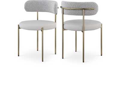 Image for Beacon Taupe Faux Leather And Boucle Fabric Dining Chair Set of 2