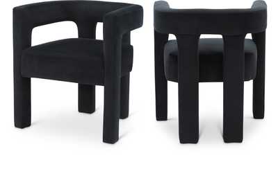 Image for Athena Black Velvet Dining Chair