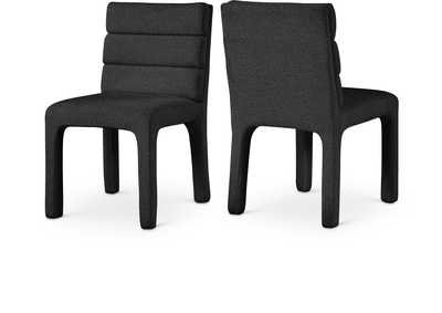 Image for Kai Black Boucle Fabric Dining Chair Set of 2