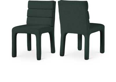 Image for Kai Green Boucle Fabric Dining Chair Set of 2