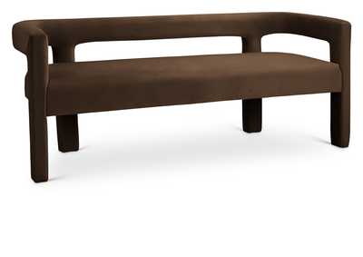 Athena Brown Velvet Bench