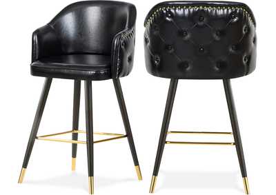 Image for Barbosa Black Faux Leather Counter/Bar Stools [Set of 2]