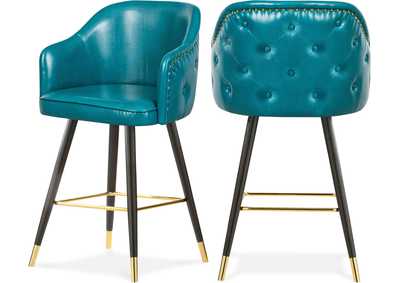 Image for Barbosa Blue Faux Leather Counter/Bar Stools [Set of 2]