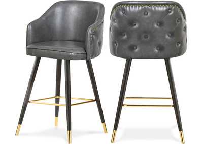 Image for Barbosa Grey Faux Leather Counter/Bar Stools [Set of 2]