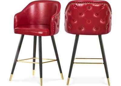 Image for Barbosa Red Faux Leather Counter/Bar Stools [Set of 2]