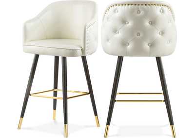 Image for Barbosa White Faux Leather Counter/Bar Stools [Set of 2]