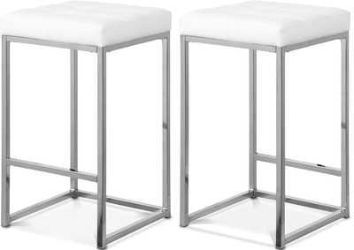 Image for Nicola White Faux Leather Stool Set of 2