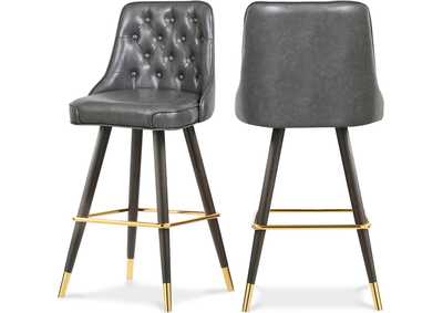 Image for Portnoy Grey Faux Leather Counter - Bar Stool Set of 2