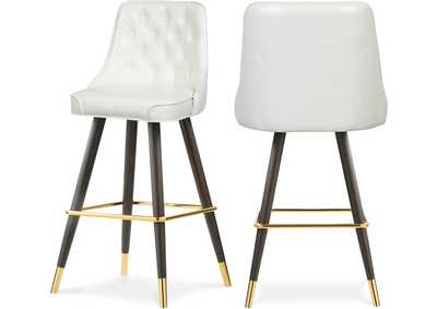 Image for Portnoy White Faux Leather Counter - Bar Stool Set of 2