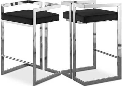 Image for Ezra Black Velvet Stool Set of 2