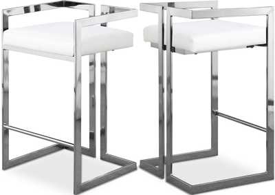 Image for Ezra White Faux Leather Stool Set of 2