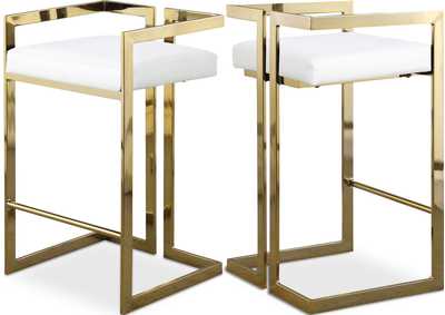 Image for Ezra White Faux Leather Stool Set of 2