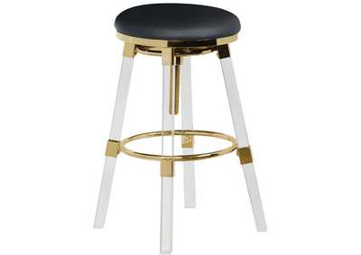 Image for Venus Black Faux Leather Adjustable Stool