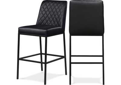 Image for Bryce Black Faux Leather Stools [Set of 2]