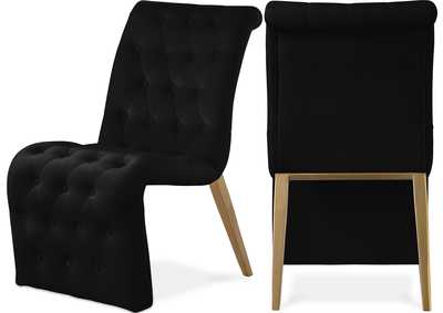 Image for Curve Black Velvet Dining Chair Set of 2