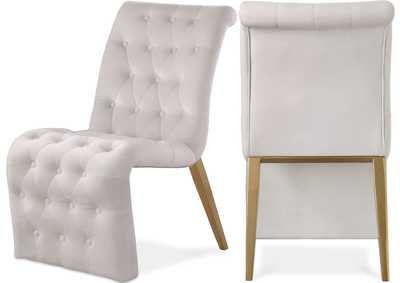 Image for Curve Cream Velvet Dining Chair Set of 2