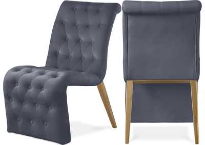 Image for Curve Grey Velvet Dining Chair Set of 2