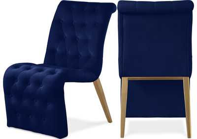 Image for Curve Navy Velvet Dining Chair Set of 2