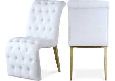 Image for Curve White Faux Leather Dining Chair Set of 2