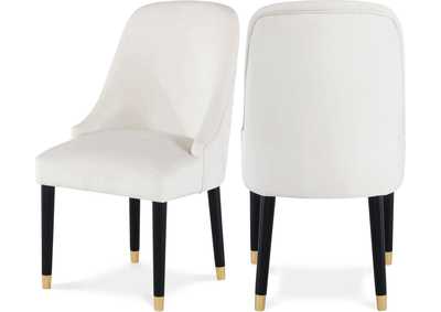 Image for Omni Cream Velvet Dining Chair Set of 2