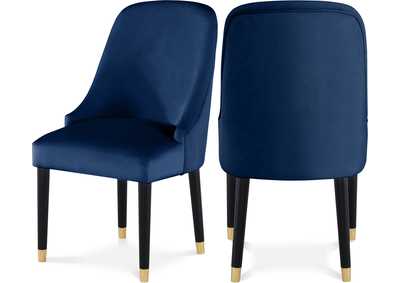 Image for Omni Navy Velvet Dining Chair Set of 2