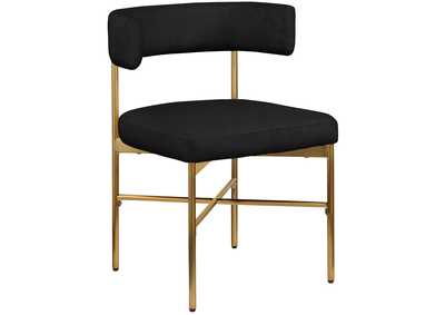 Image for Rivage Black Durable Linen Textured Fabric Dining Chair Set of 2