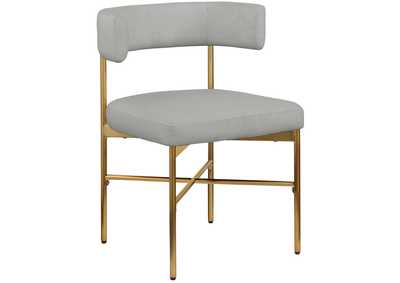 Image for Rivage Light Grey Durable Linen Textured Fabric Dining Chair Set of 2