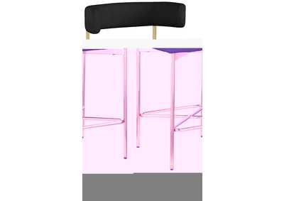 Image for Rivage Black Durable Linen Textured Fabric Stool Set of 2