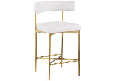 Image for Rivage Cream Durable Linen Textured Fabric Stool Set of 2